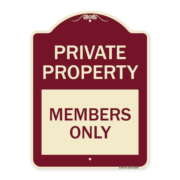 Signmission Private Parking Members Only Heavy-Gauge Aluminum Architectural Sign A-DES-BU-1824-23255 - main